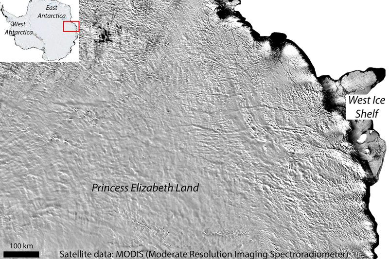 Región de la Antártida en la que han encontrado el nuevo lago. Imagen: NASA